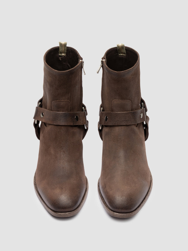 MONEGAL 004 - Brown Suede Zipped Boots