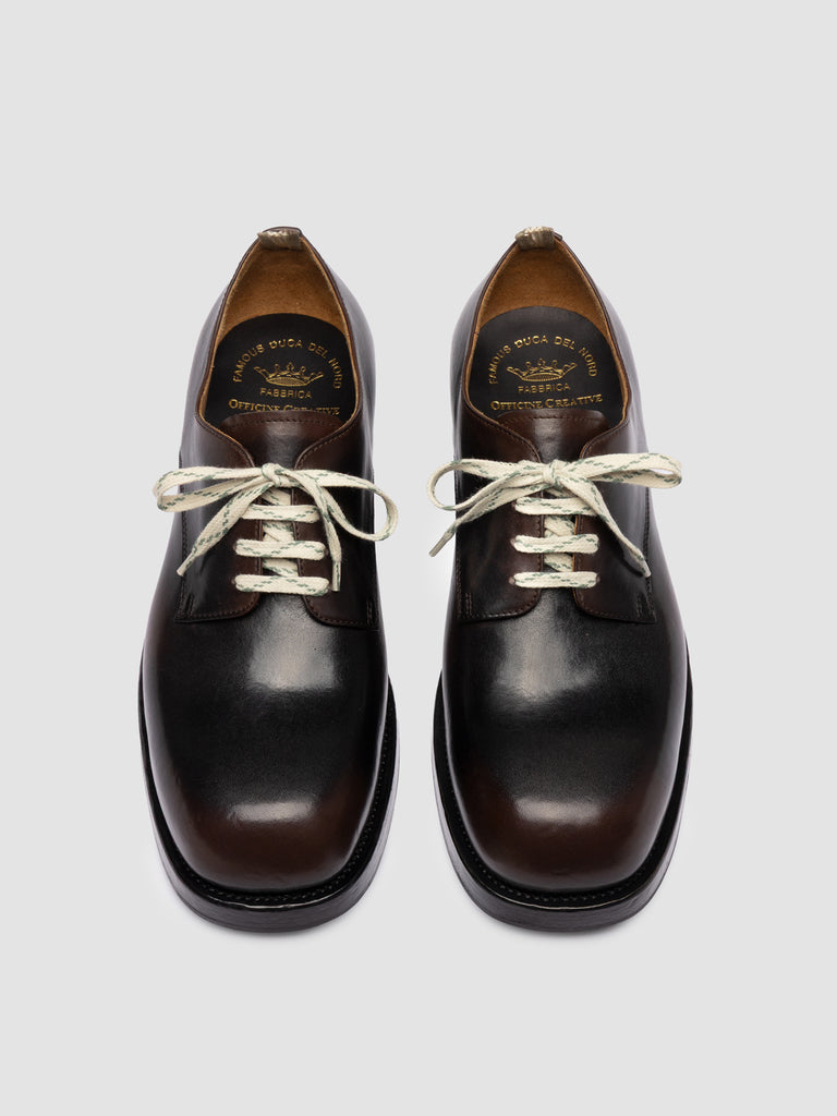 MONTANA 001 - Brown Leather Derby Shoes