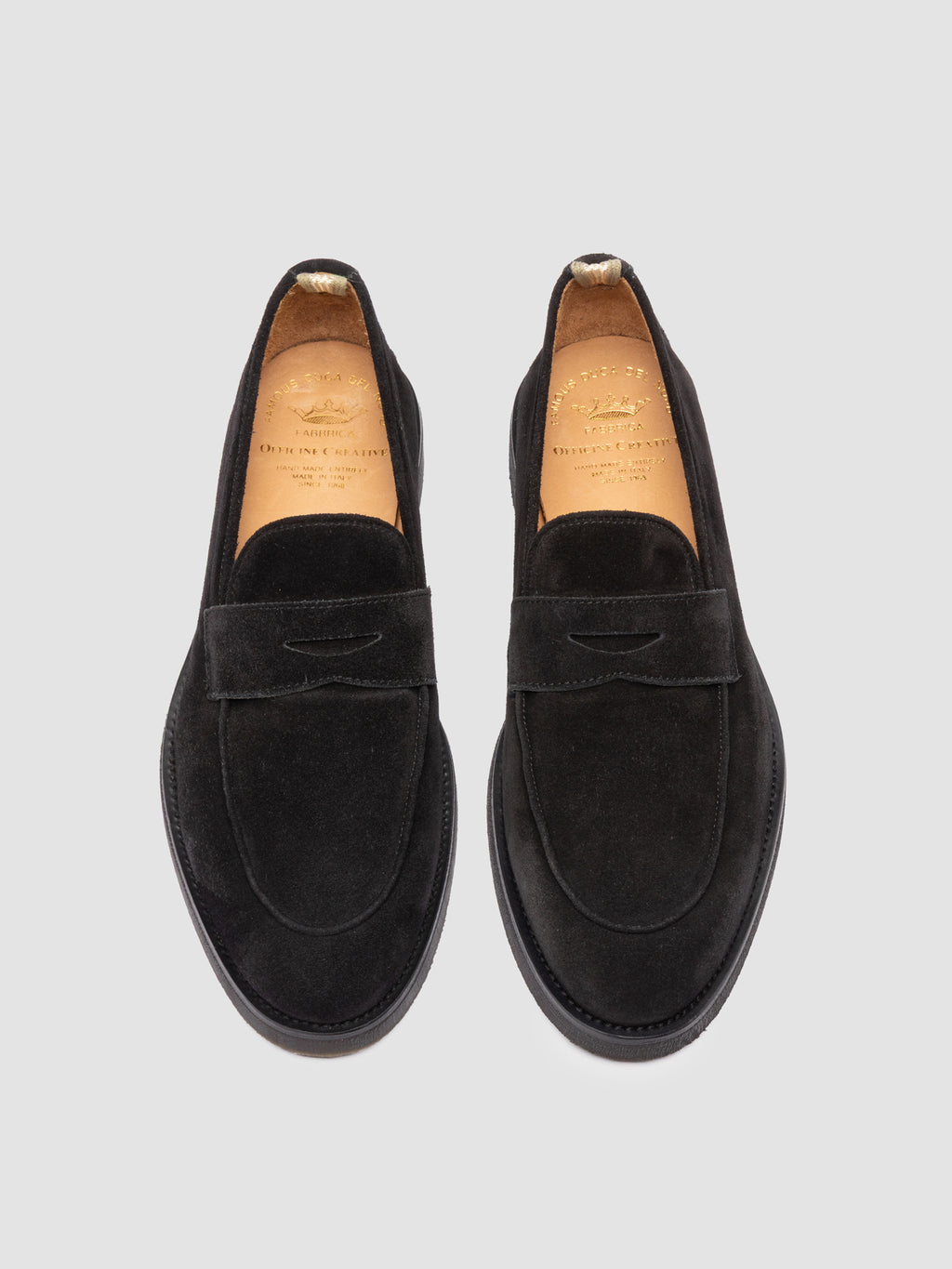 OPERA FLEXI 101 - Black Suede Penny Loafers - image 2,side view