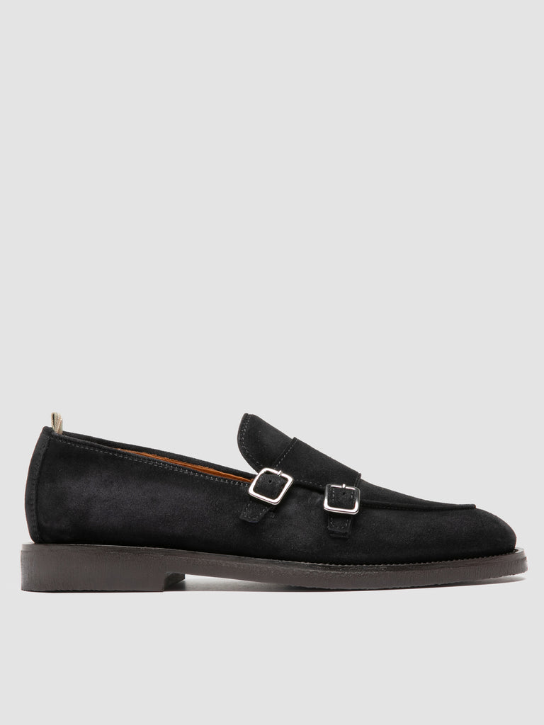 OPERA FLEXI 105 - Blaue Monk-Schuhe aus Wildleder