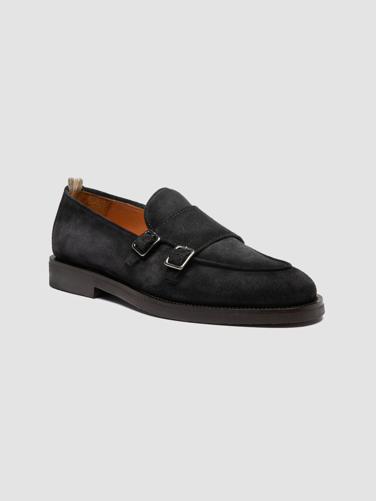 OPERA FLEXI 105 - Blaue Monk-Schuhe aus Wildleder