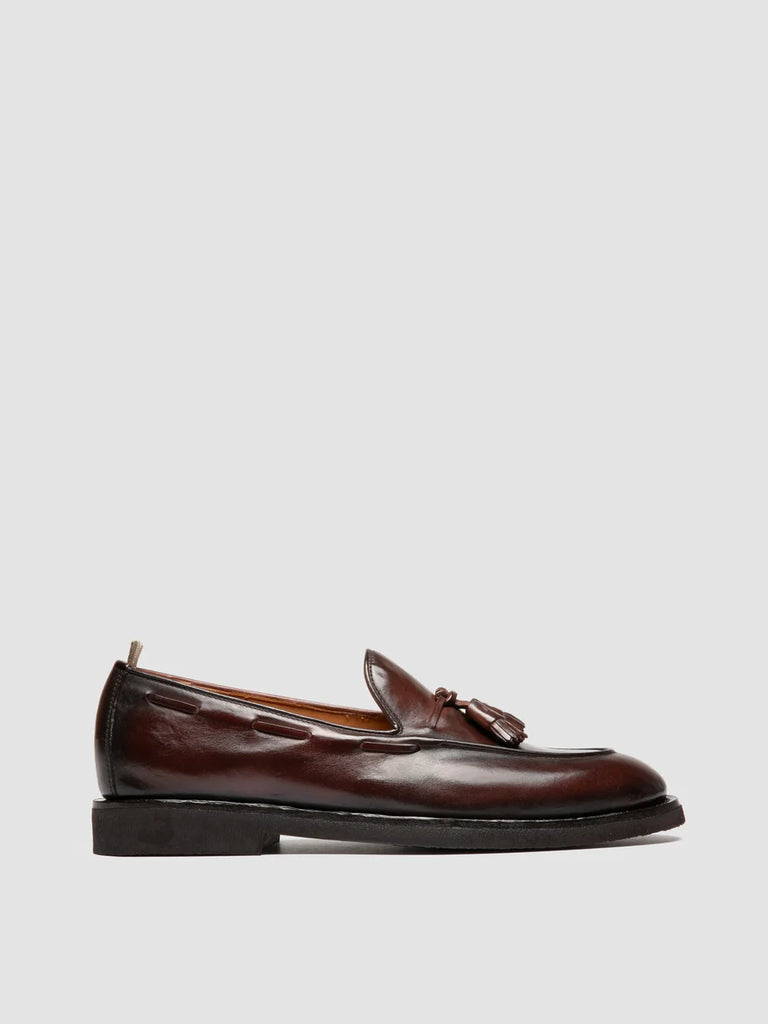 OPERA FLEXI 106 - Burgunderrote Loafer aus Leder mit Quaste