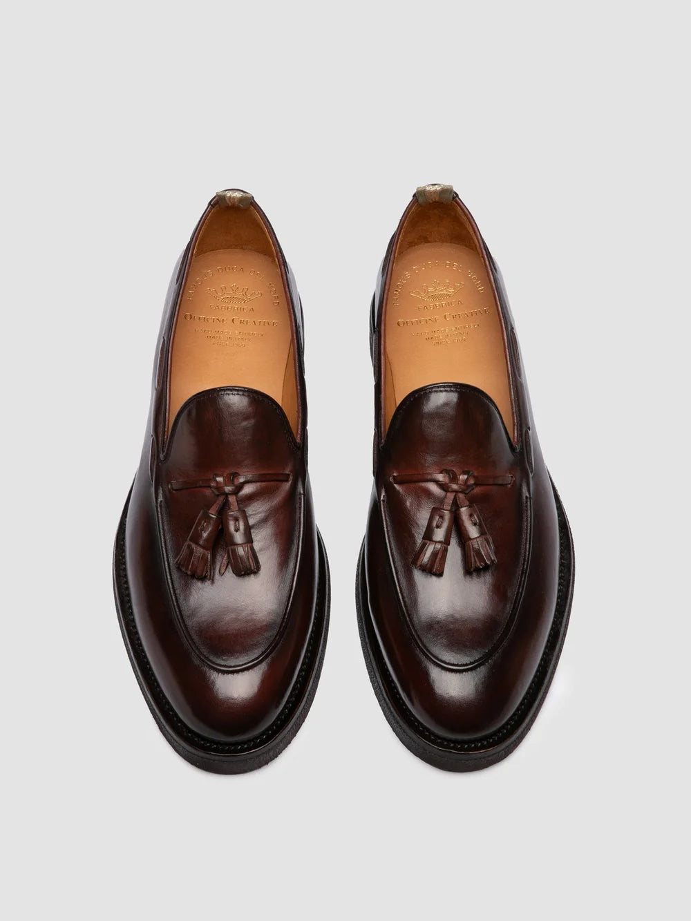 OPERA FLEXI 106 - Burgunderrote Loafer aus Leder mit Quaste - image 2,side view