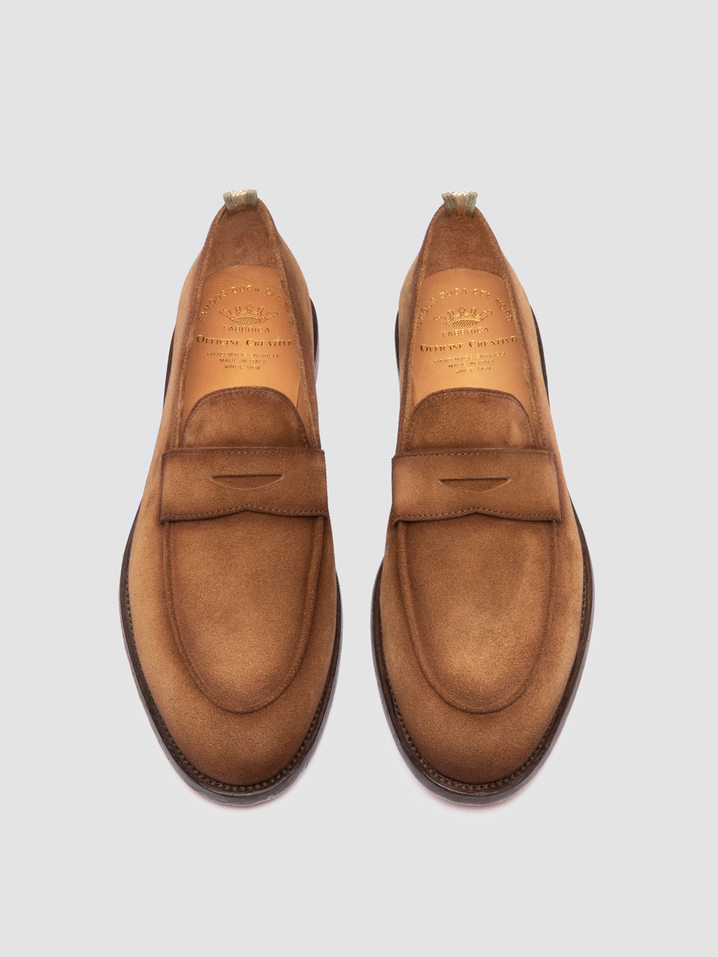 OPERA 001 - Brown Suede Penny Loafers - image 2,side view