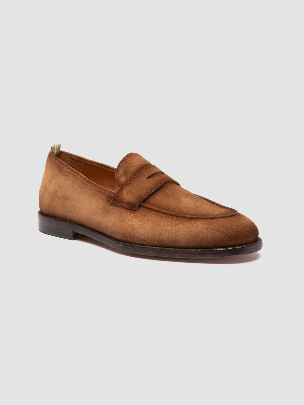 OPERA 001 - Brown Suede Penny Loafers - image 3,side view