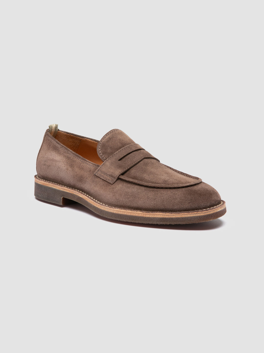 OPERA SD FLEXI 001 - Taupe Suede Penny Loafers - image 3,side view
