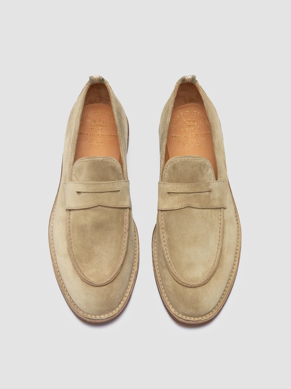 OPERA SD FLEXI 001 - Beige Suede Penny Loafers - image 2,side view