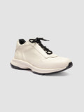 PHASE 001 - White Leather Low Top Sneakers - thumb image 3,side view