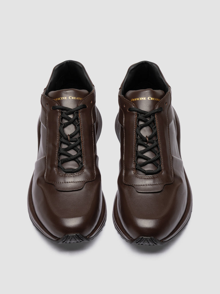 PHASE 001 - Brown Leather Low Top Sneakers