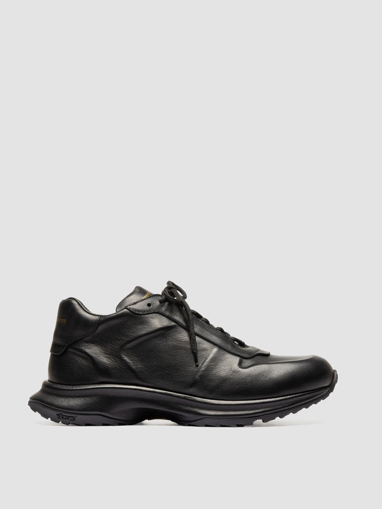 PHAS 001 - Black Leather Low Top Sneakers