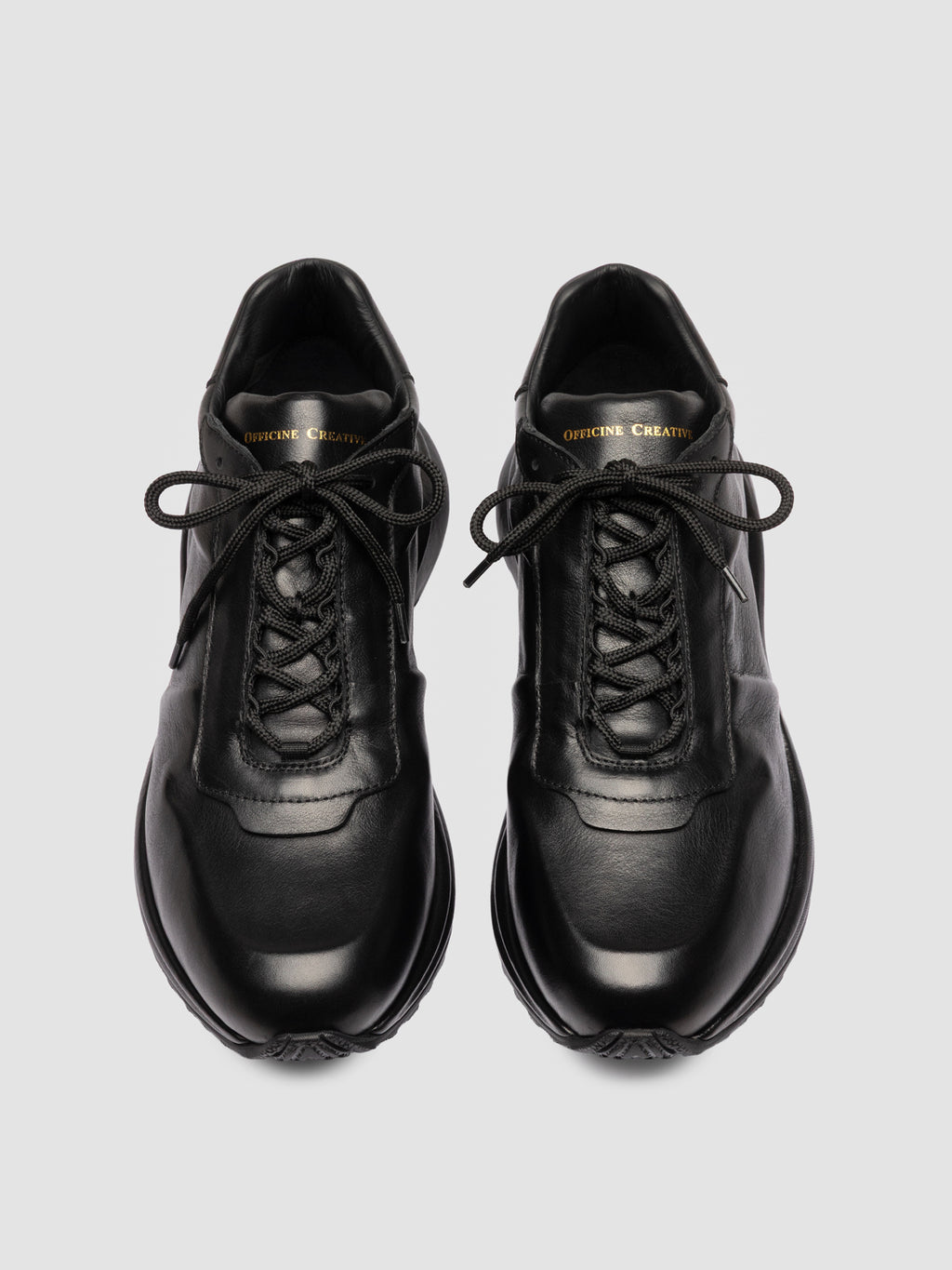 PHAS 001 - Schwarze Low-Top-Sneaker aus Leder - image 2,side view