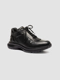 PHAS 001 - Schwarze Low-Top-Sneaker aus Leder - thumb image 3,side view