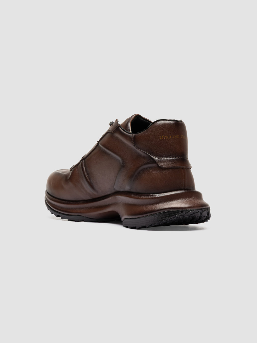 PHASE 001 - Brown Leather Low Top Sneakers - image 4,side view