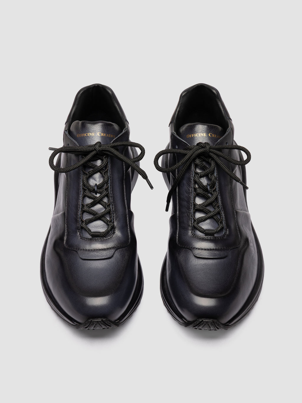 PHASE 001 - Blue Leather Low Top Sneakers - image 2,side view