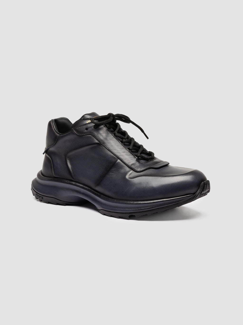 PHASE 001 - Blue Leather Low Top Sneakers - image 3,side view