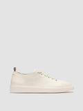 PLUMA 001 - White Leather Low Top Sneakers - thumb image 1,side view