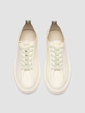 PLUMA 001 - White Leather Low Top Sneakers - thumb image 2,side view