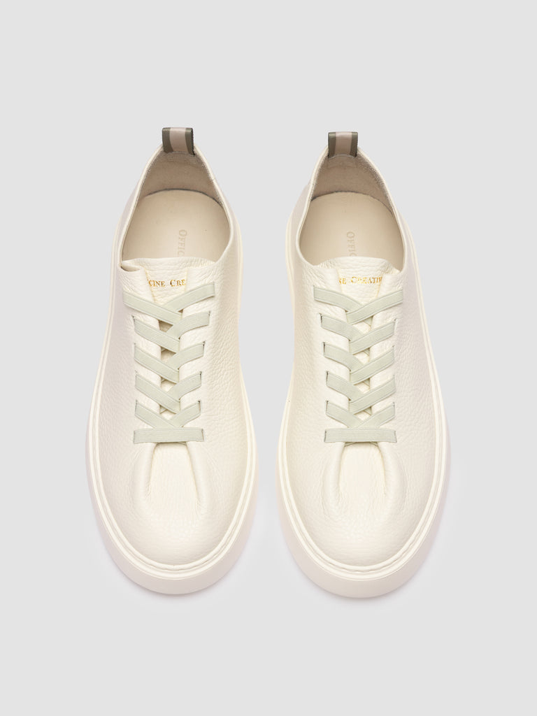 PLUMA 001 - White Leather Low Top Sneakers
