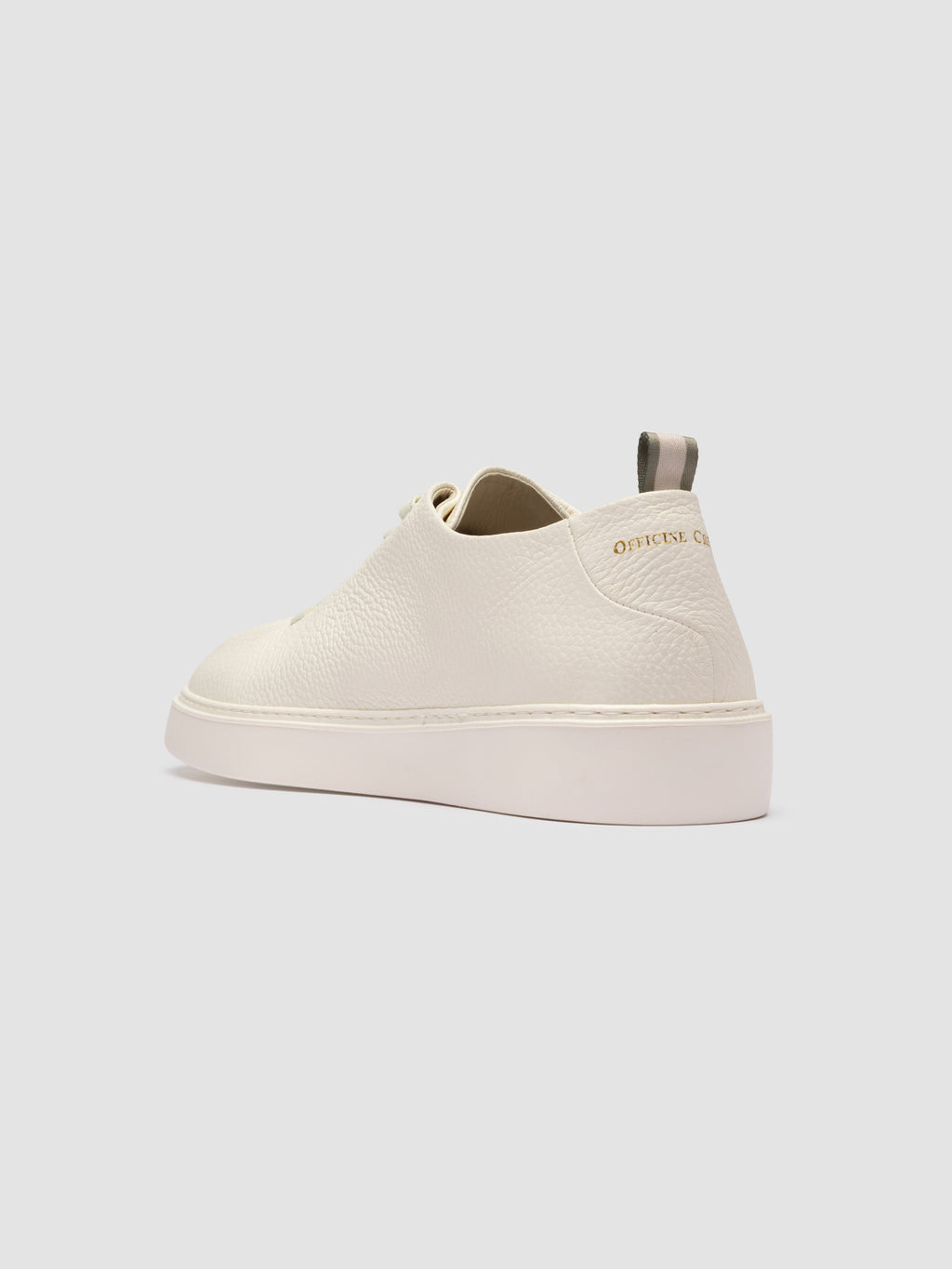 PLUMA 001 - White Leather Low Top Sneakers - image 4,side view