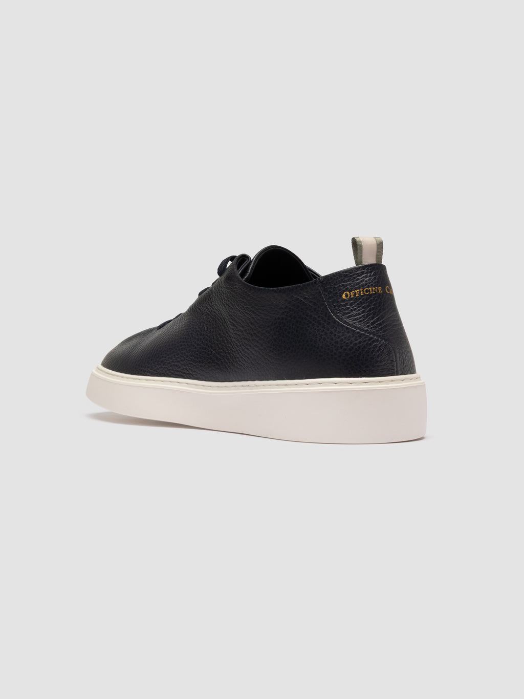 PLUMA 001 - Blue Leather Low Top Sneakers - image 4,side view