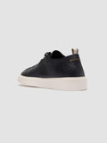 PLUMA 001 - Blue Leather Low Top Sneakers - thumb image 4,side view