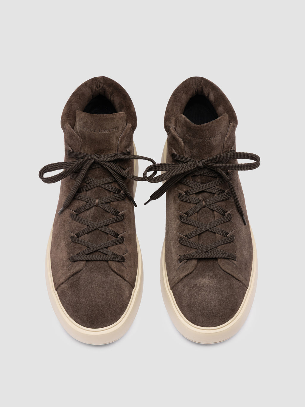 REMASTER 002 - Braune High-Top-Sneakers aus Wildleder - image 2,side view