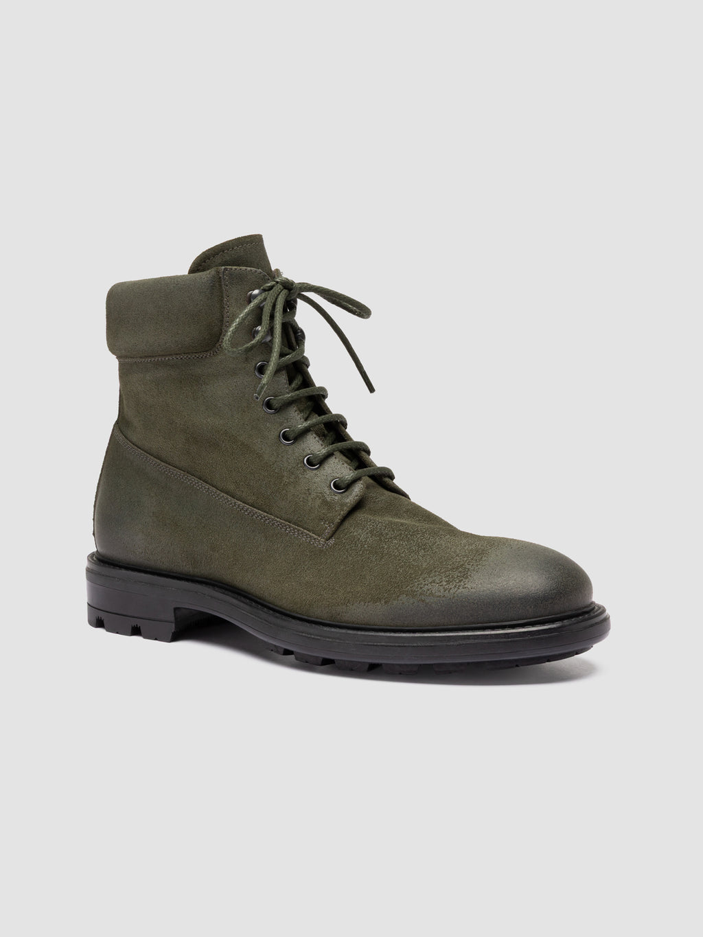 REMOTE 001 - Green Suede Lace Up Boots - image 3,side view