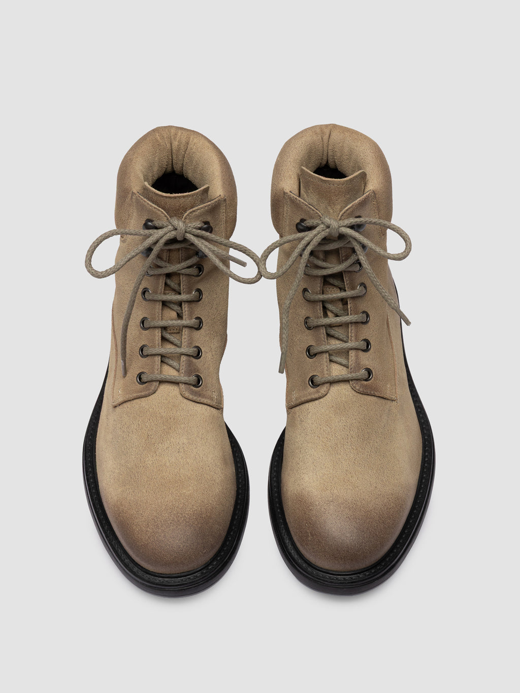 REMOTE 001 - Beige Suede Lace Up Boots - image 2,side view