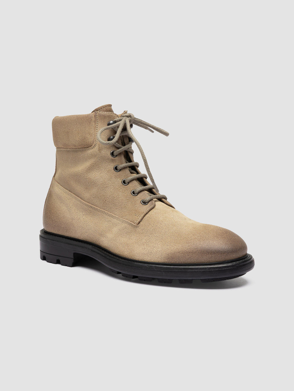 REMOTE 001 - Beige Suede Lace Up Boots - image 3,side view