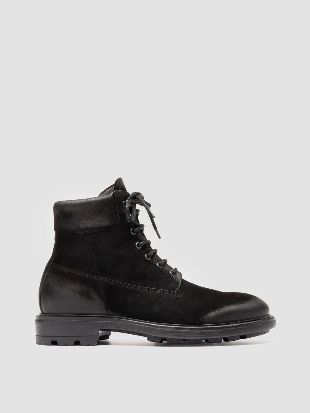 REMOTE 001 - Black Suede Lace Up Boots - image 1,side view