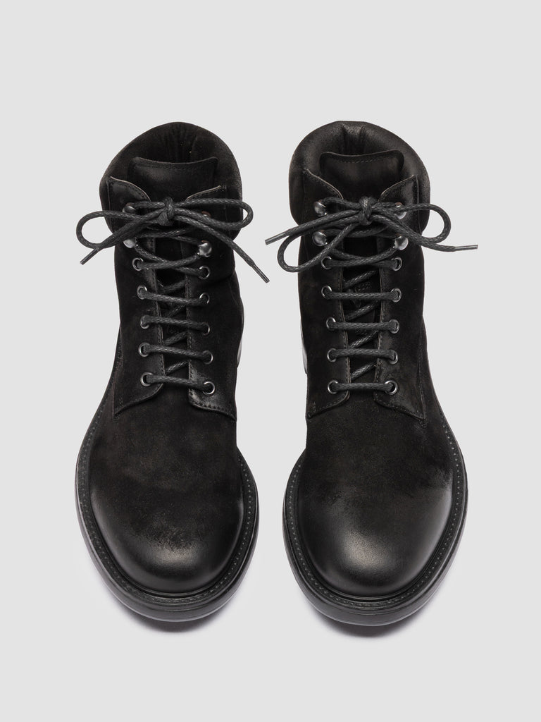 REMOTE 001 - Black Suede Lace Up Boots