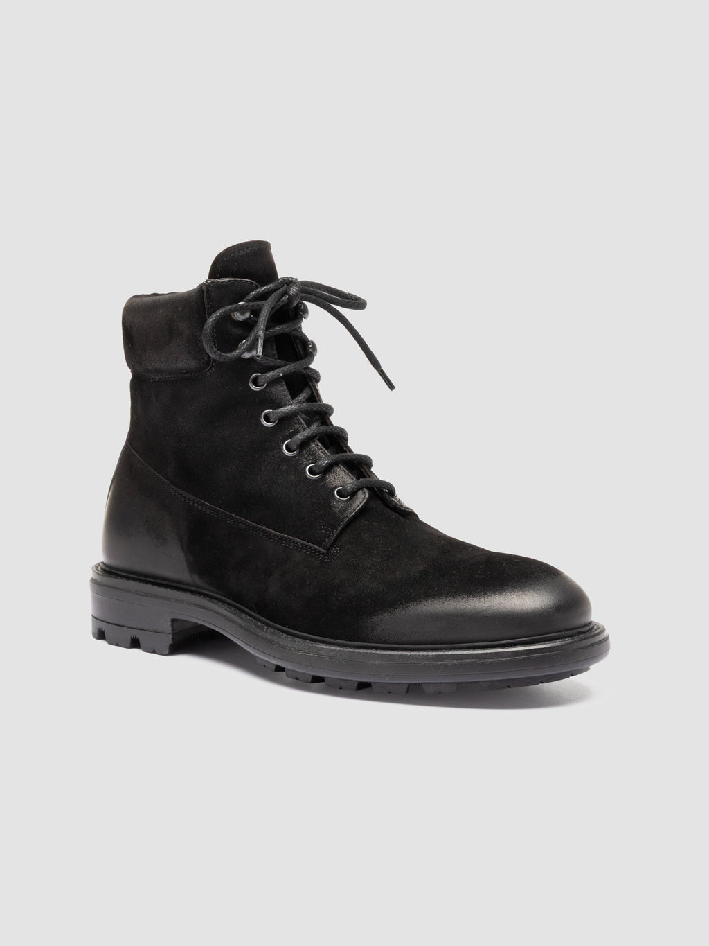 REMOTE 001 - Black Suede Lace Up Boots - image 3,side view