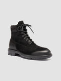 REMOTE 001 - Black Suede Lace Up Boots - thumb image 3,side view