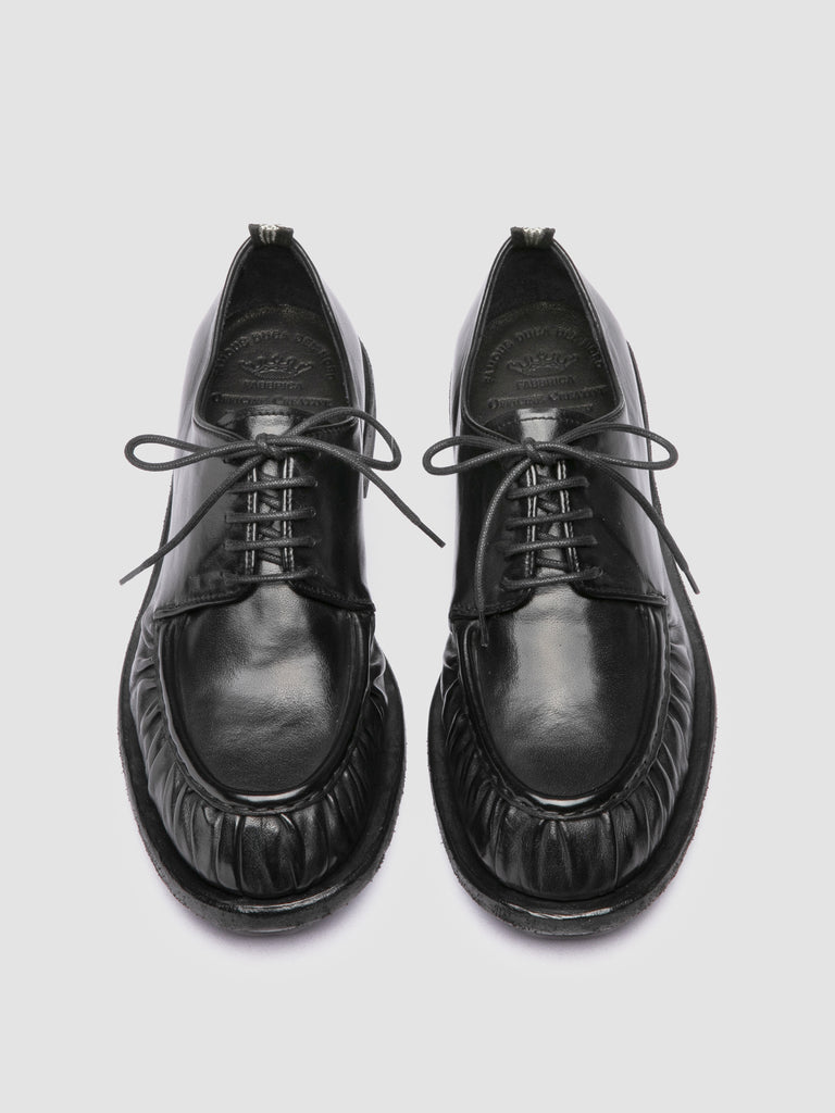 RUGGED 018 - Schwarze Derby-Schuhe aus Leder