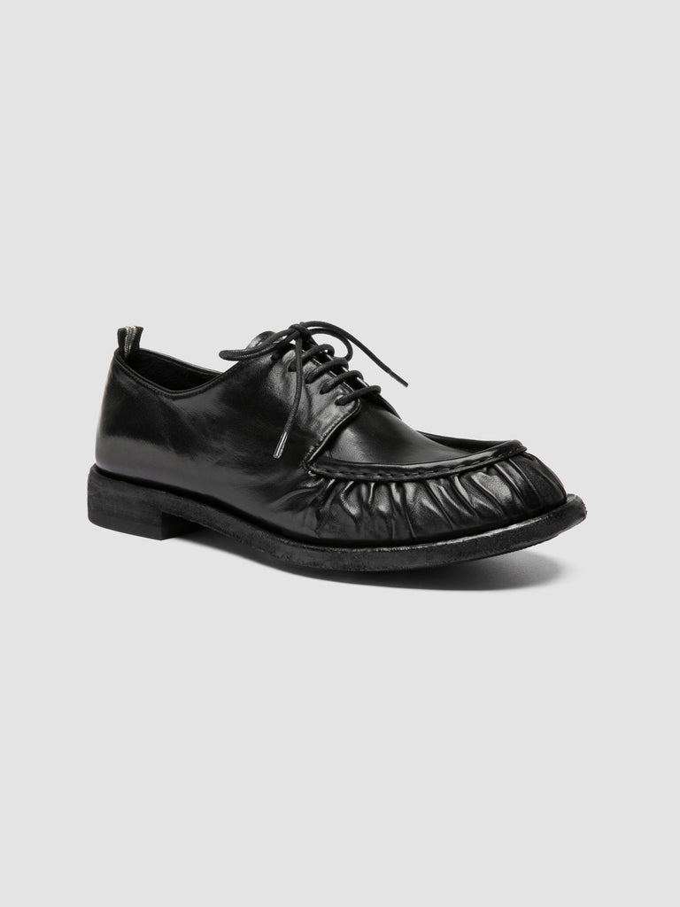 RUGGED 018 - Schwarze Derby-Schuhe aus Leder
