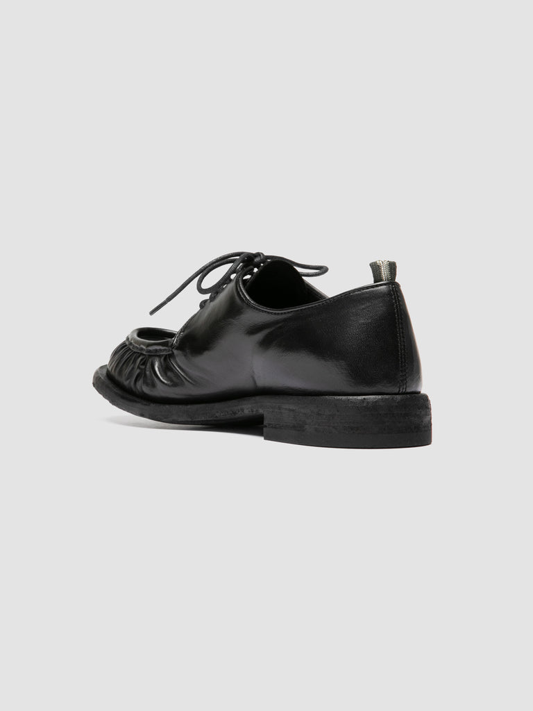 RUGGED 018 - Schwarze Derby-Schuhe aus Leder