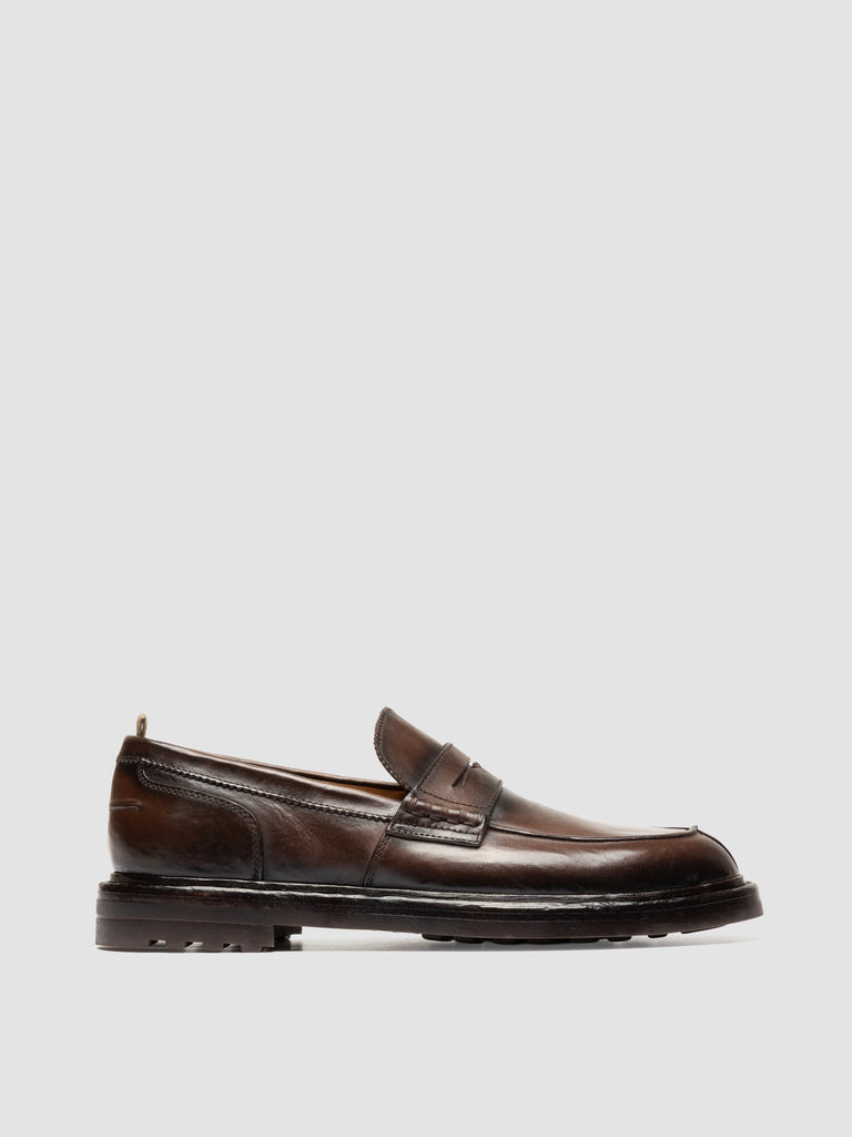 SAX FLEXI 001 - Brown Leather Penny Loafers