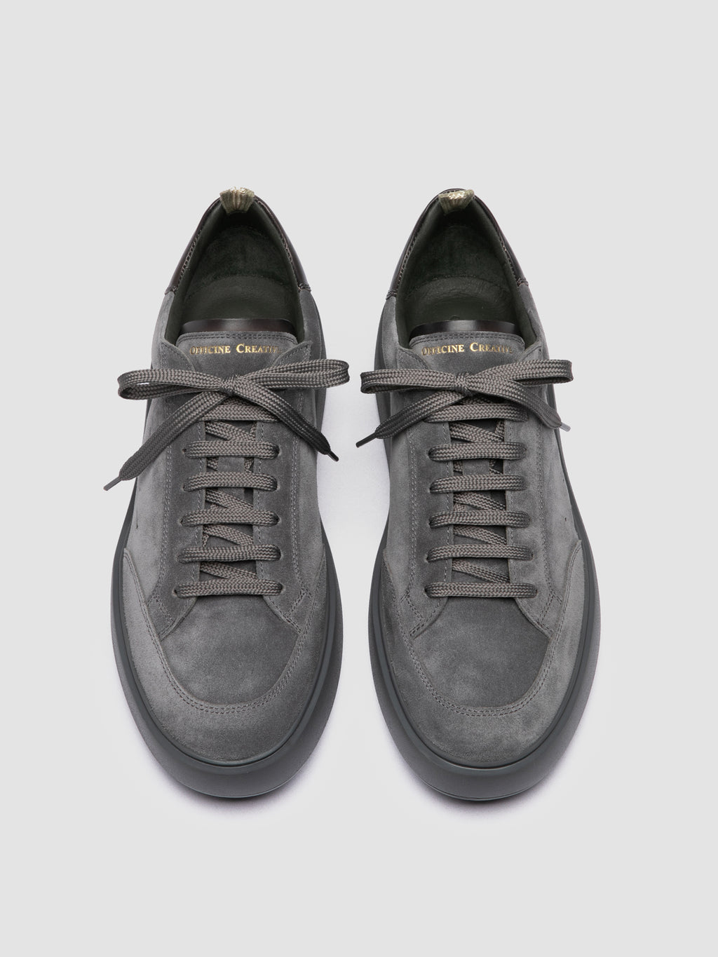 SEQUEL 001 - Grey Suede and Leather Sneakers - image 2,side view