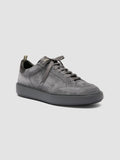 SEQUEL 001 - Grey Suede and Leather Sneakers - thumb image 3,side view
