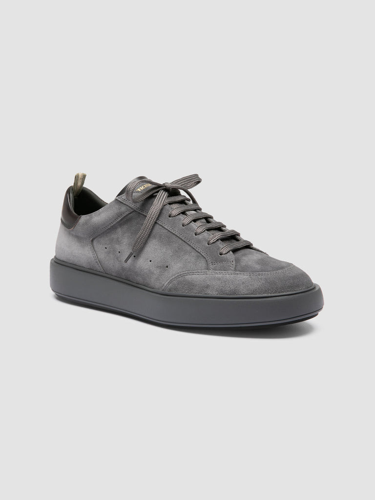 SEQUEL 001 - Grey Suede and Leather Sneakers