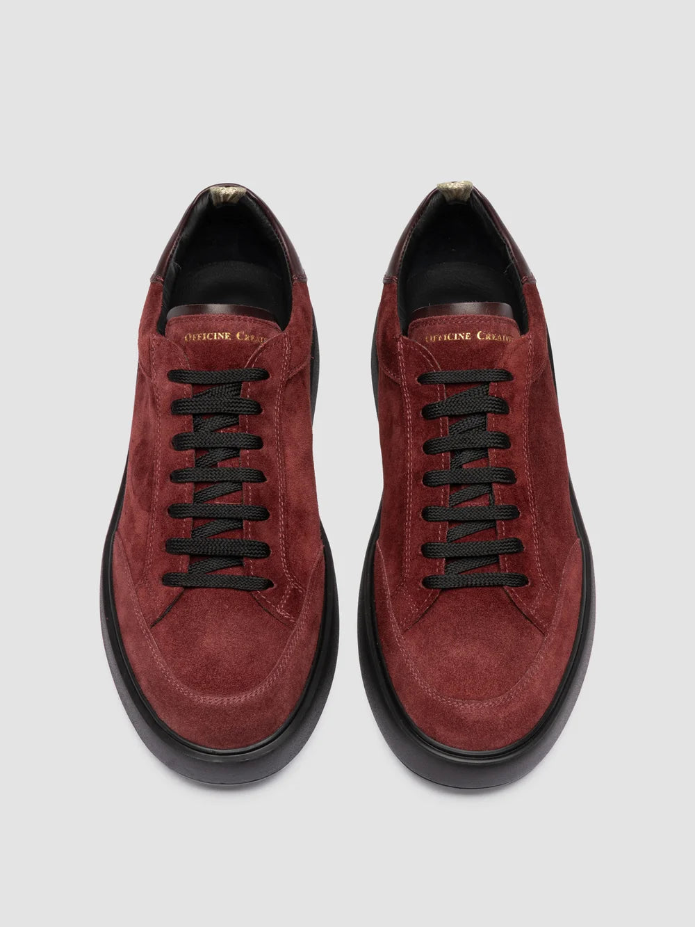 SEQUEL 002 - Burgundy Suede and Leather Sneakers - image 2,side view