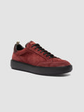 SEQUEL 002 - Burgundy Suede and Leather Sneakers - thumb image 3,side view