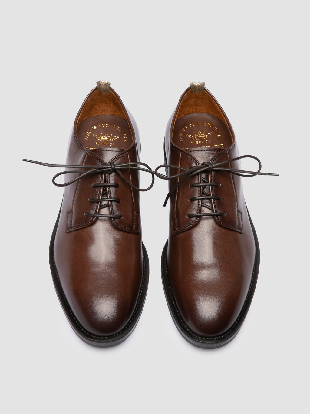 SILENT 001 - Brown Leather Derby Shoes