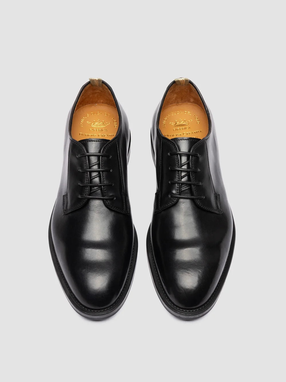 SILENT 001 - Schwarze Derby-Schuhe aus Leder - image 2,side view