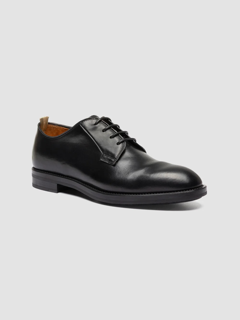 SILENT 001 - Schwarze Derby-Schuhe aus Leder - image 3,side view