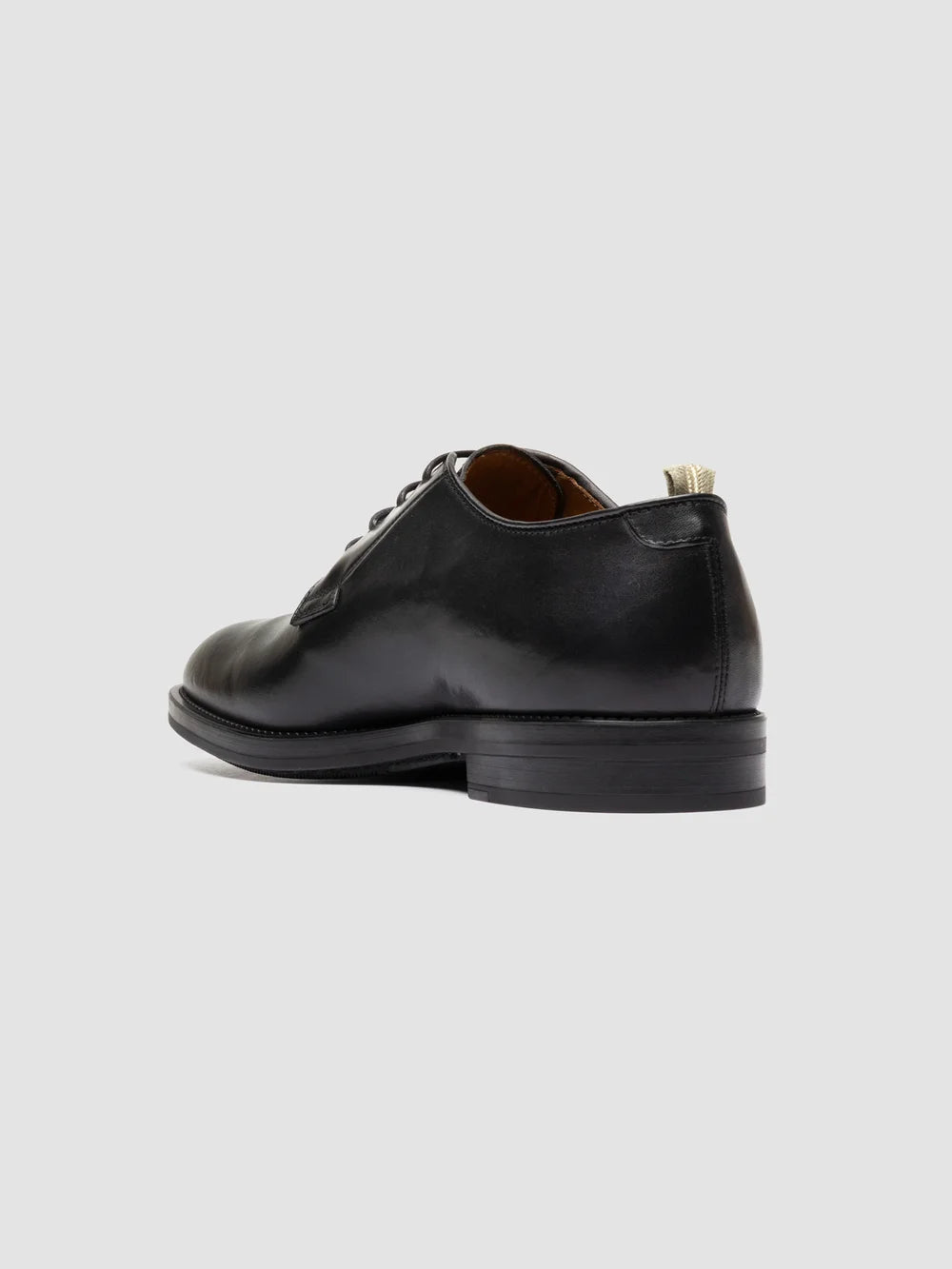 SILENT 001 - Schwarze Derby-Schuhe aus Leder - image 4,side view