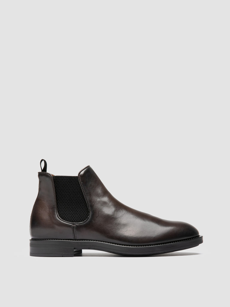 SILENT 003 - Grey Leather Chelsea Boots