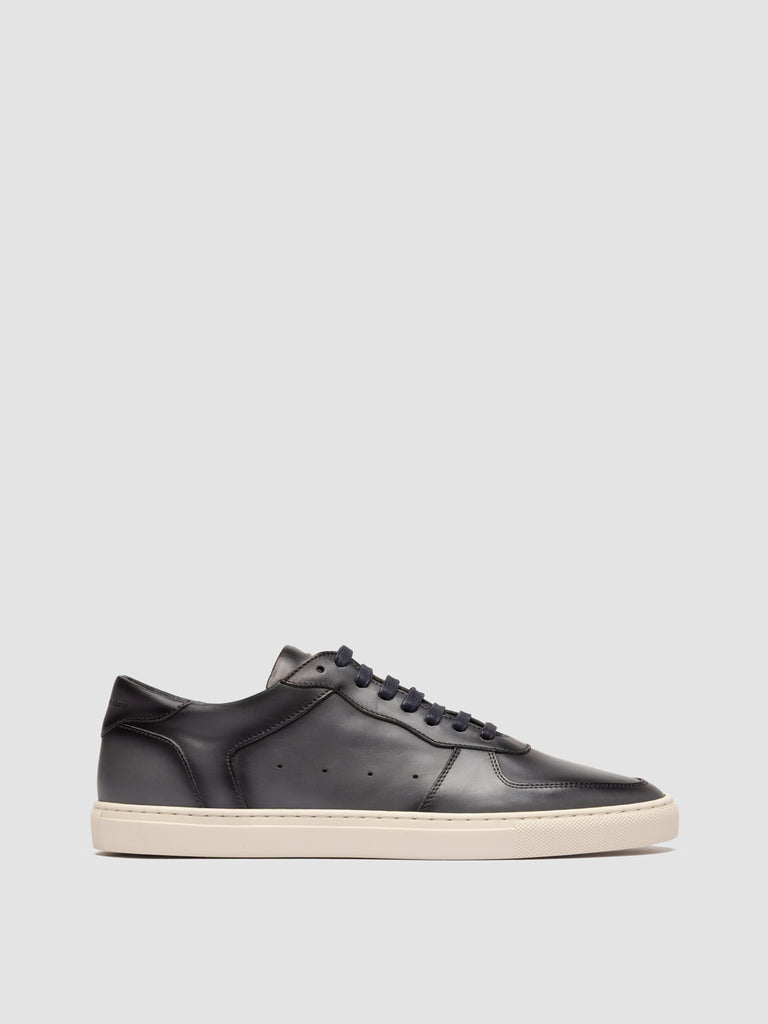 SISSO 001 - Blue Leather Low-Top Sneakers