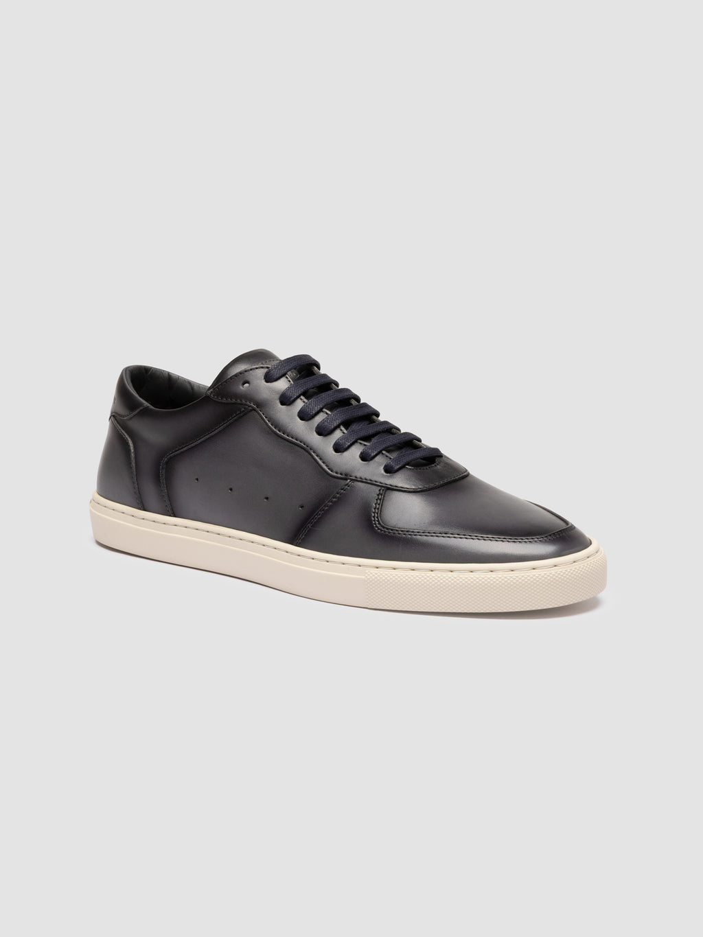 SISSO 001 - Blue Leather Low-Top Sneakers - image 3,side view