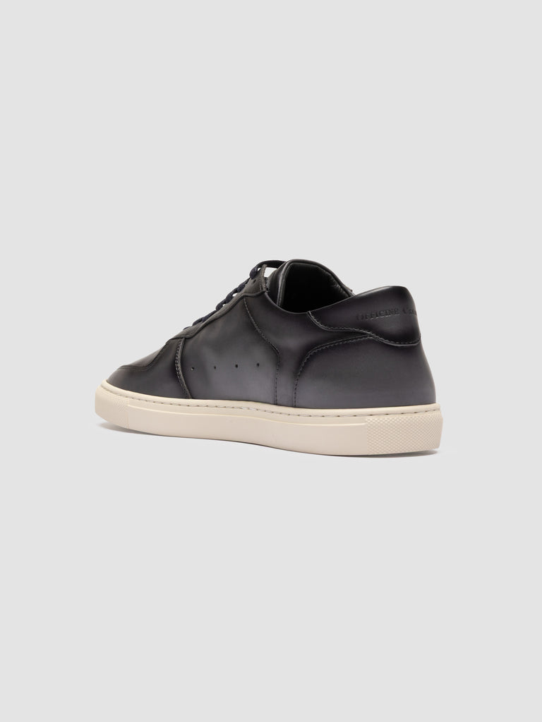 SISSO 001 - Blue Leather Low-Top Sneakers